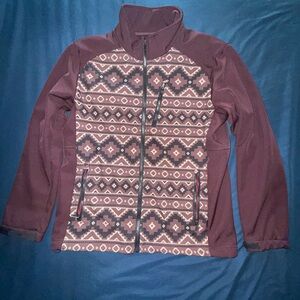 Mens Aztec Softshell Water-Resistant Jacket - Burgundy